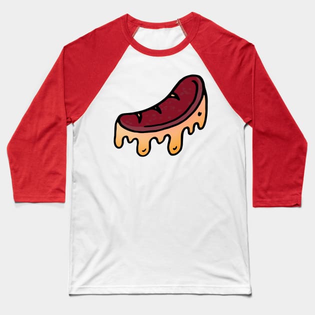 Simple Sausage Drawing Baseball T-Shirt by VANDERVISUALS